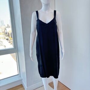 Adorable 1930s black slip dress with bow detail